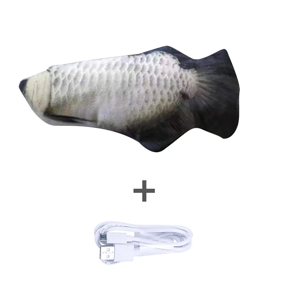 Electronic jumping fish simulation cat toy without catnip, 30cm multicolour design with USB charging