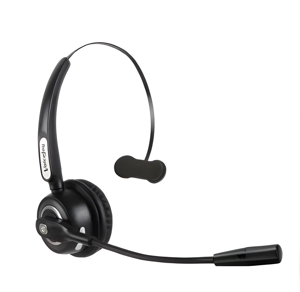 Bluetooth headset with microphone for truck drivers and office use with noise cancellation feature