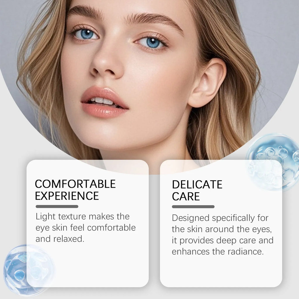 20g moisturising and nourishing eye cream pot with ingredients glycerol and ceramide EOS for eye contour care