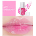 Mint flavour lip gloss stick in twist-up tube showing sheer glossy finish on lips