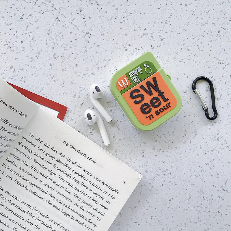 Cartoon animal design silicone AirPods protective case in multiple colour options