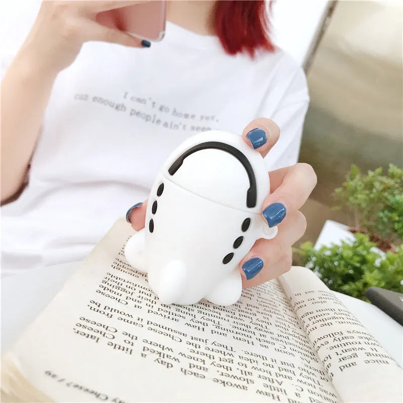 Cartoon aircraft silicone protective case with hook for Apple AirPods 1 and 2 generations