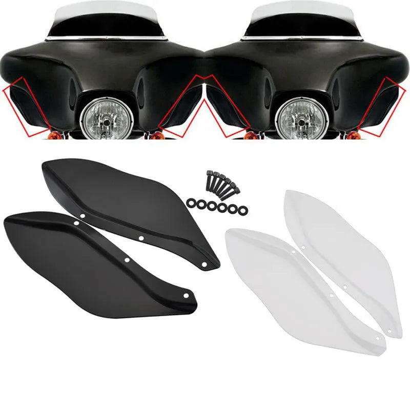 Harley-Davidson motorcycle side wing head covers pair for Touring models 1996-2013