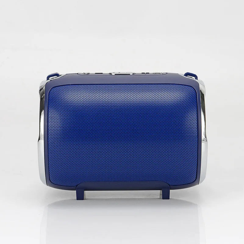 Portable metal subwoofer speaker with Bluetooth, 32GB storage, and multiple colour options