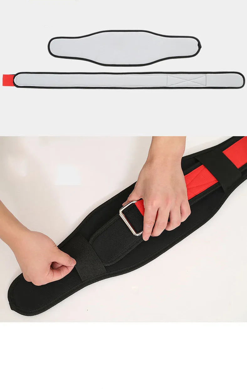 Nylon fitness waistband for adult weightlifting in black, red, or yellow colours