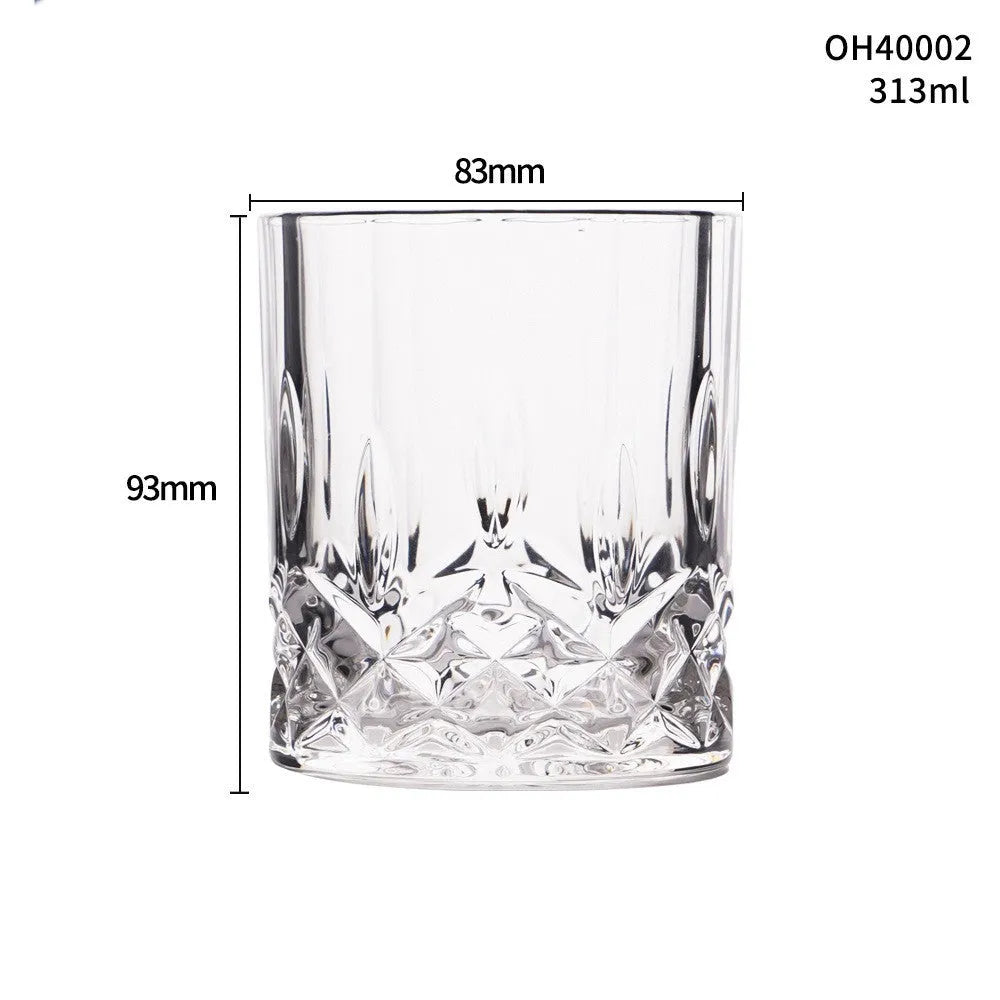 Whiskey glass with thick base in selected colour from ten available options, 301-400ml capacity