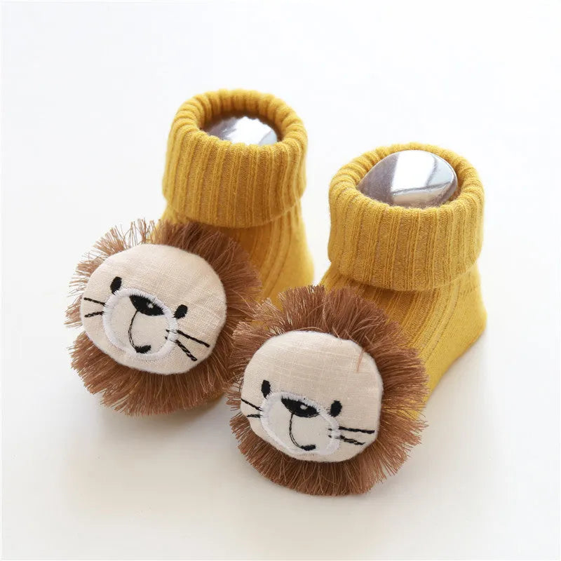 Cotton baby floor socks in various colours for crawling and walking