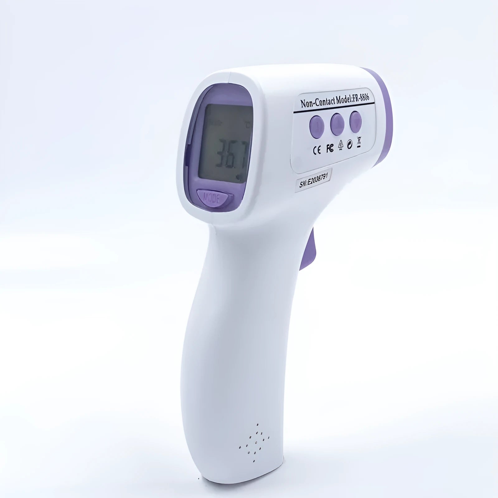 White digital thermometer for non-contact temperature measurement with LCD display