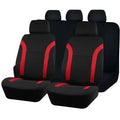 Polyester universal car seat cover set with eyelet stitching in a choice of colours.
