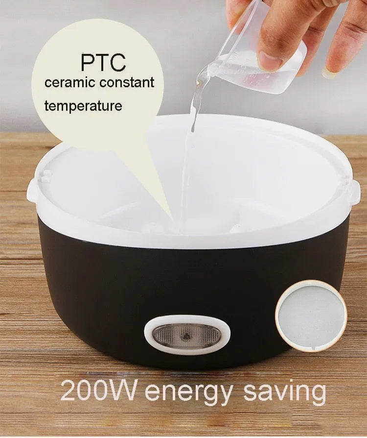 Multi-function USB-powered lunch box with heating element and layered food compartments