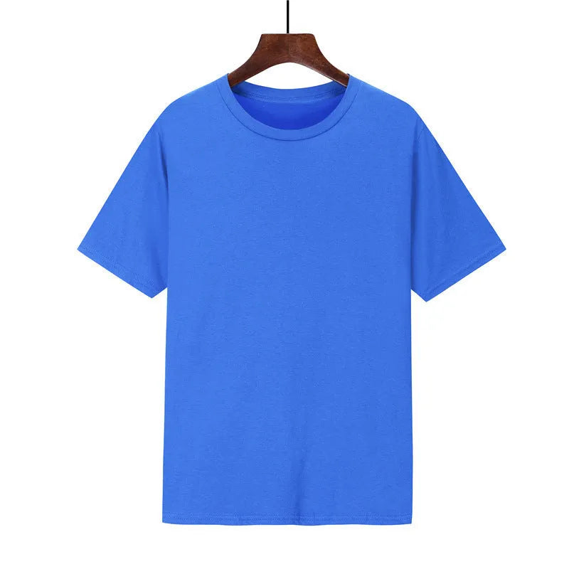 Men's loose-fit cotton t-shirt in black, shown on a model, with short sleeves.