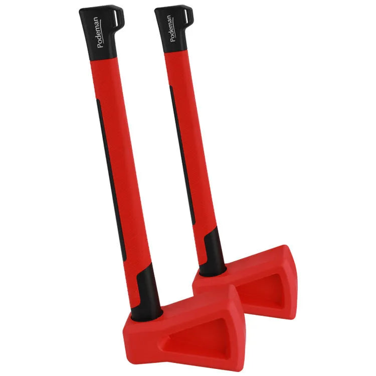Red plastic axe muscle trainer fitness equipment with 45cm length for home gym workouts