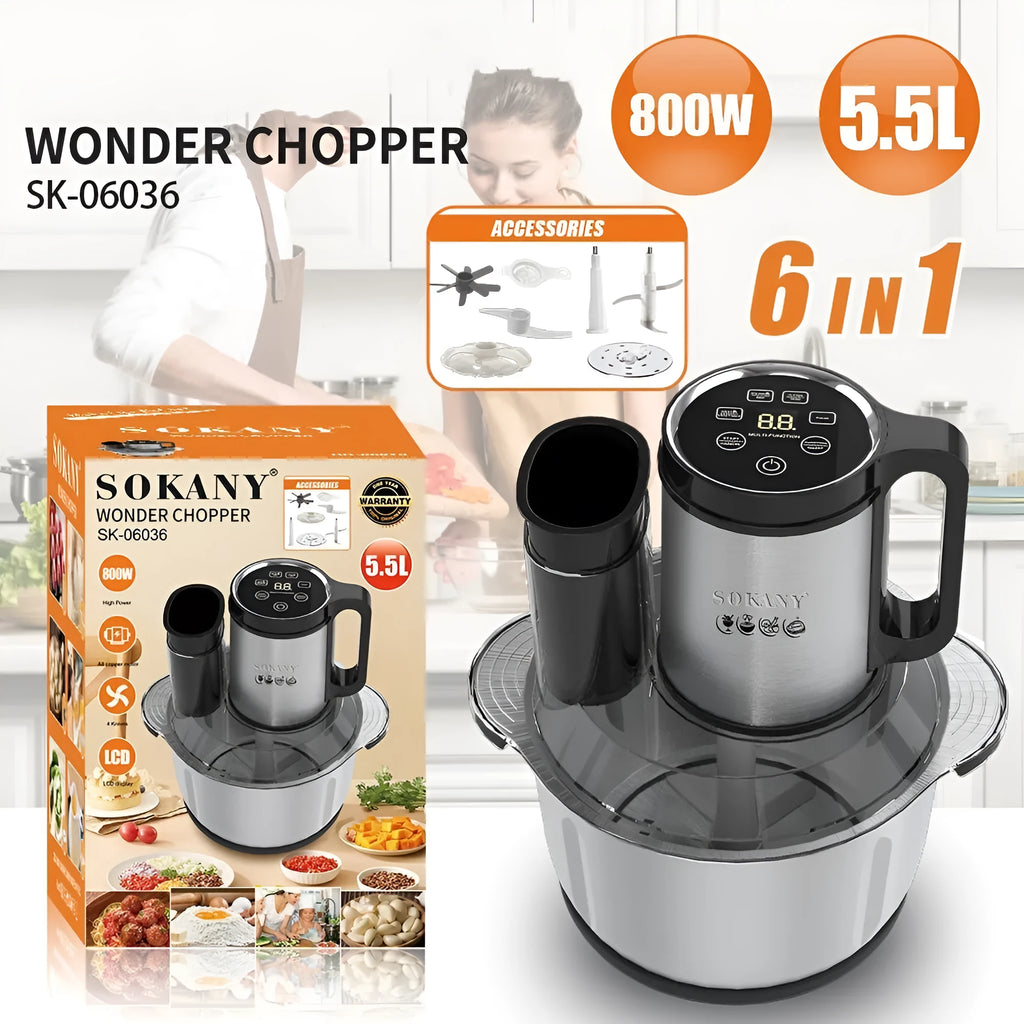 Stainless steel meat grinder and vegetable cutting machine with semi-automatic operation