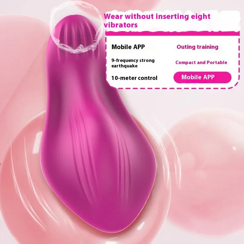 Rose red female vibrator with butterfly design and smartphone APP remote control