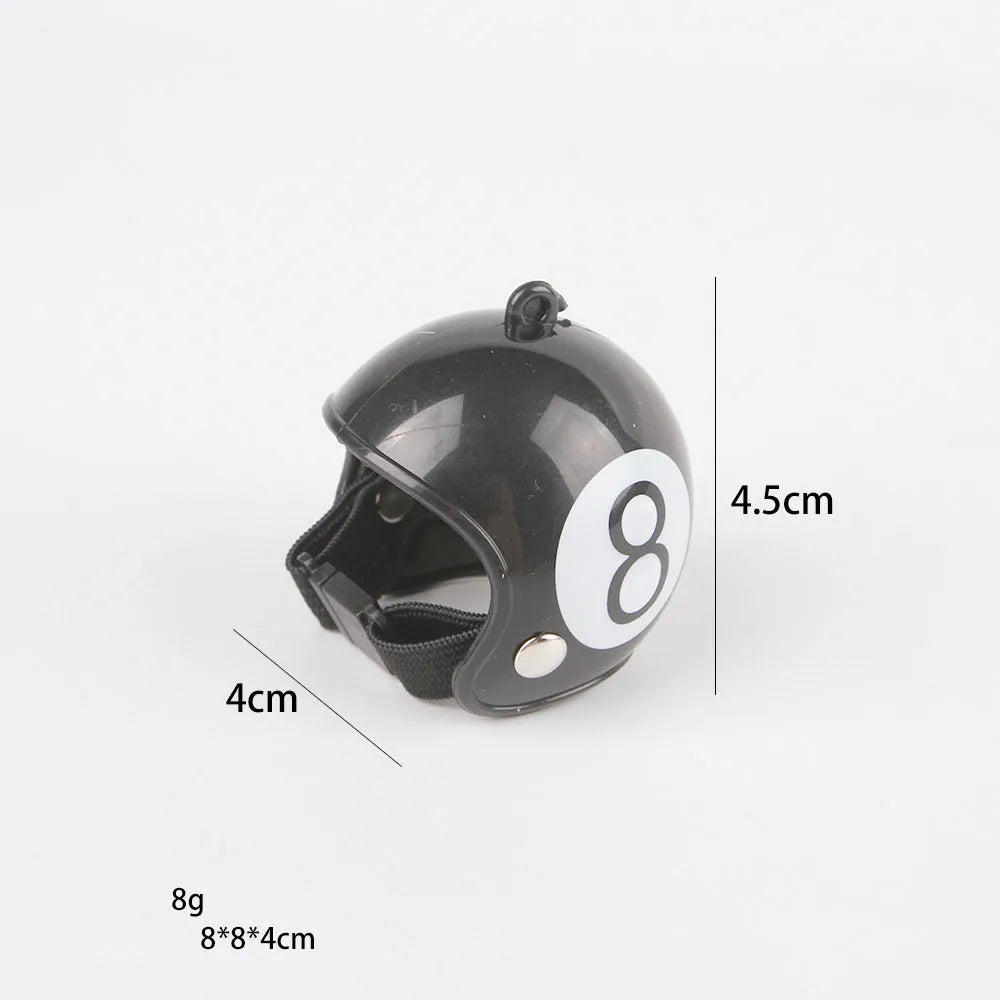 Small pet safety helmet for chickens and birds with adjustable elastic bands