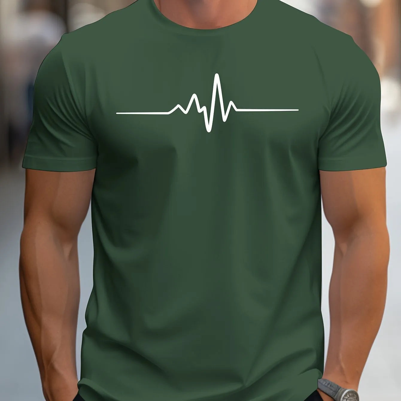 Men's loose fit 3D letter sports T-shirt in chemical fibre blend fabric with short sleeves