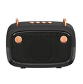 Compact portable mini speaker with subwoofer in choice of five colours showing Bluetooth and USB connectivity