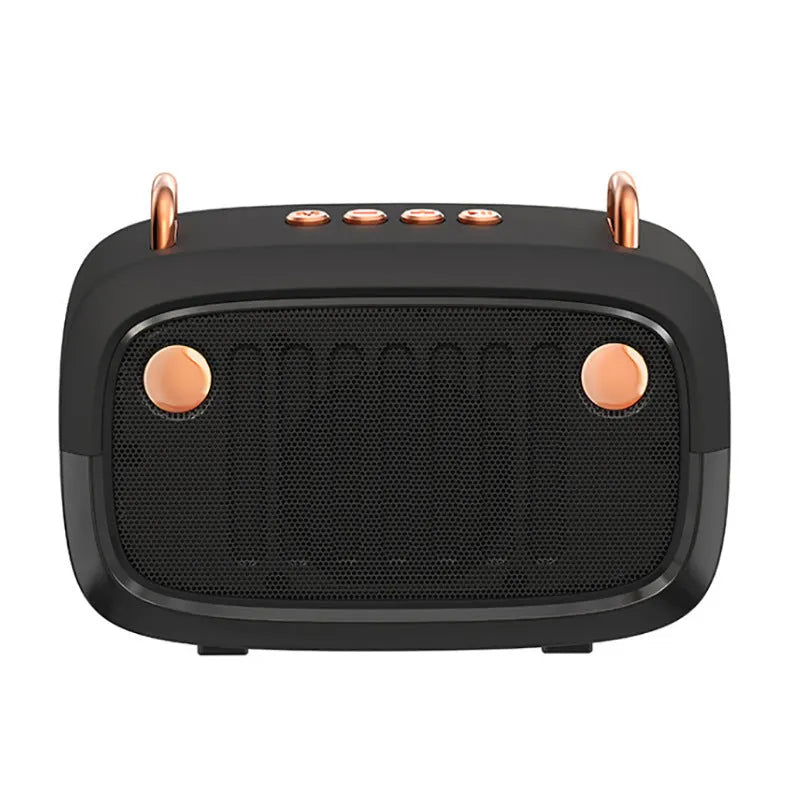 Compact portable mini speaker with subwoofer in choice of five colours showing Bluetooth and USB connectivity