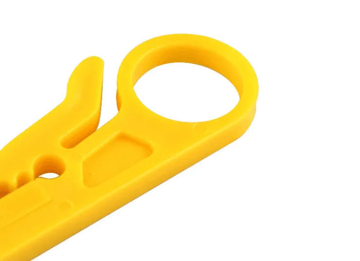 Yellow mini portable wire stripper with 0.6mm stripping diameter for telephone and network cables