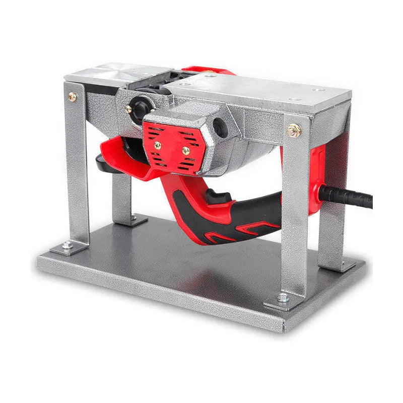 Black iron flip chip mounting bracket for a small electric planer, shown at 285mm length.