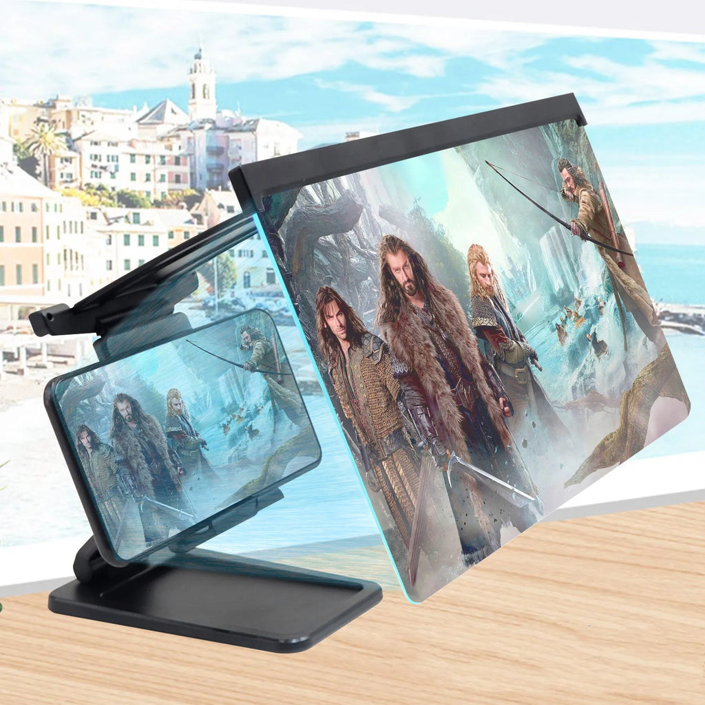 Black L20 mobile phone screen magnifier with 12-inch acrylic lens and ABS bracket stand