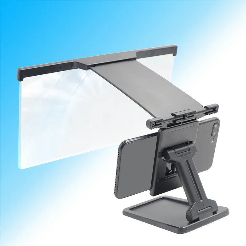 Black L20 mobile phone screen magnifier with 12-inch acrylic lens and ABS bracket stand