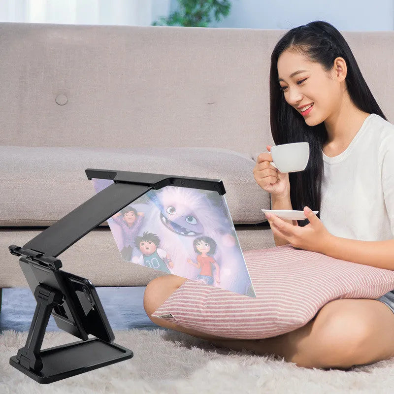 Black L20 mobile phone screen magnifier with 12-inch acrylic lens and ABS bracket stand