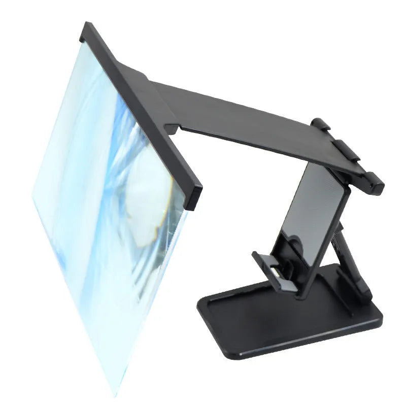 Black L20 mobile phone screen magnifier with 12-inch acrylic lens and ABS bracket stand