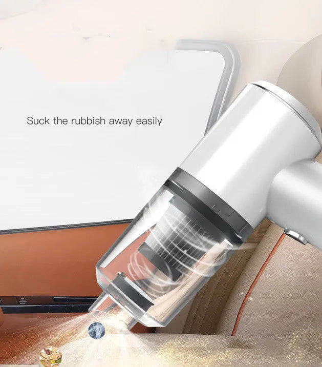 Black wireless car vacuum cleaner with handheld design for vehicle interior cleaning