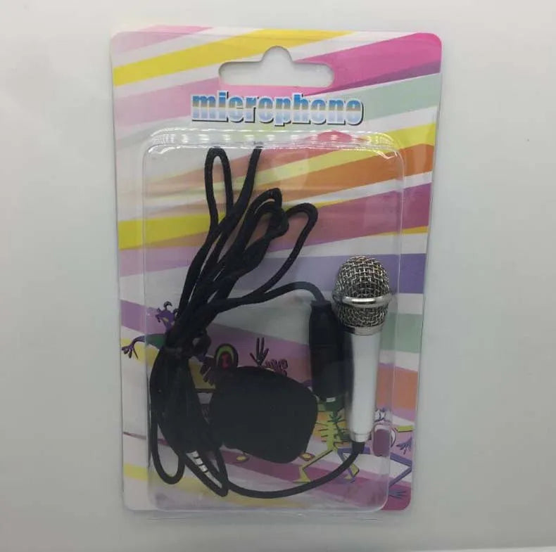 T3 mini condenser wired microphone with 3.5mm plug for mobile phone karaoke in blue, gold, red, or silver.
