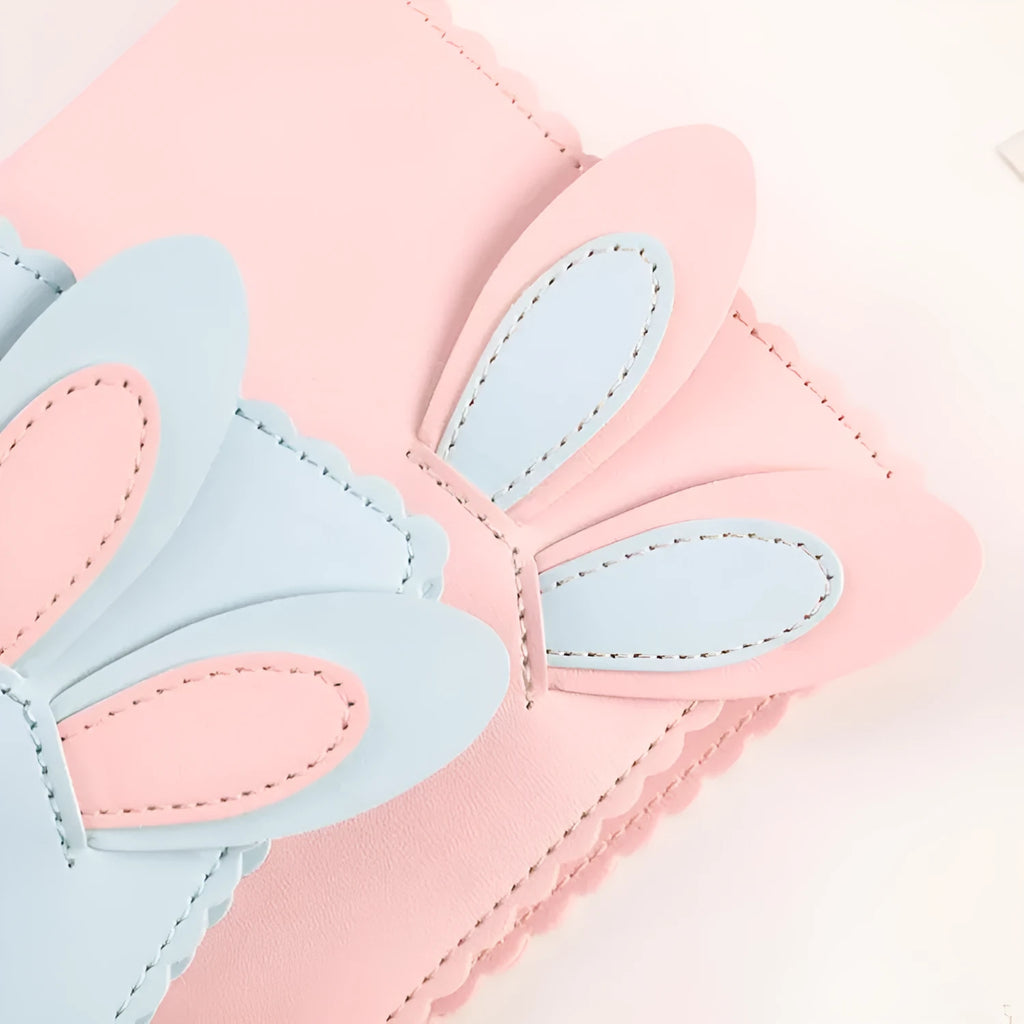 Cute bunny style mini photo album in pink, blue, or white with 16 loose-leaf pages