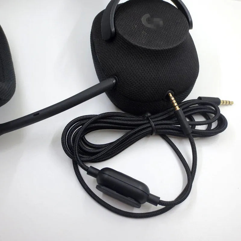 Black universal audio cable with oxygen-free copper core for game headset replacement on digital devices
