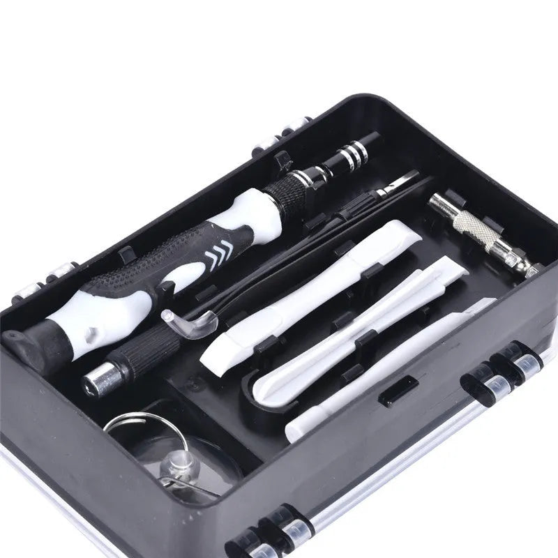 117-piece precision screwdriver set with magnetic CRV bits and flexible extension for electronic repairs