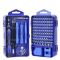 117-piece precision screwdriver set with magnetic CRV bits and flexible extension for electronic repairs