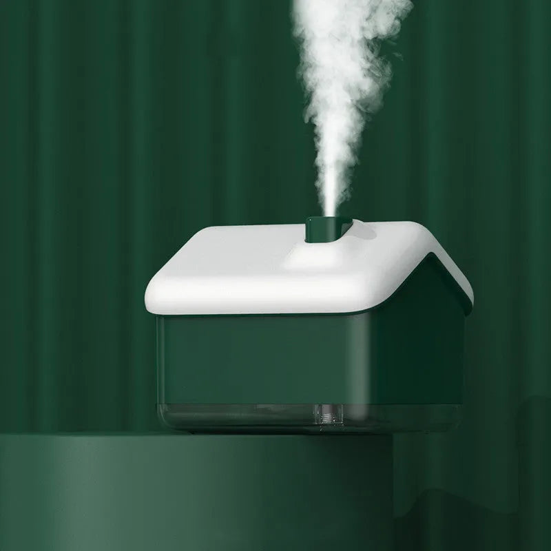 White ultrasonic humidifier diffuser with LED lights and 300ml water tank