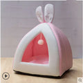 Grey cloth cat house villa pet bed for indoor use with cats or small dogs