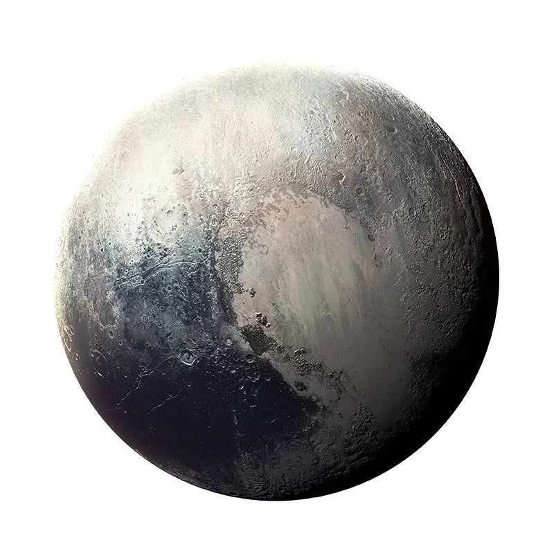 Round planet pattern mouse pad with natural rubber base and silk cloth surface.