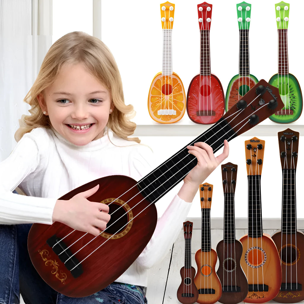 Children's plastic simulation ukulele toy in retro guitar style