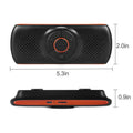 Orange plastic Bluetooth car hands-free kit with speaker for sun visor mounting
