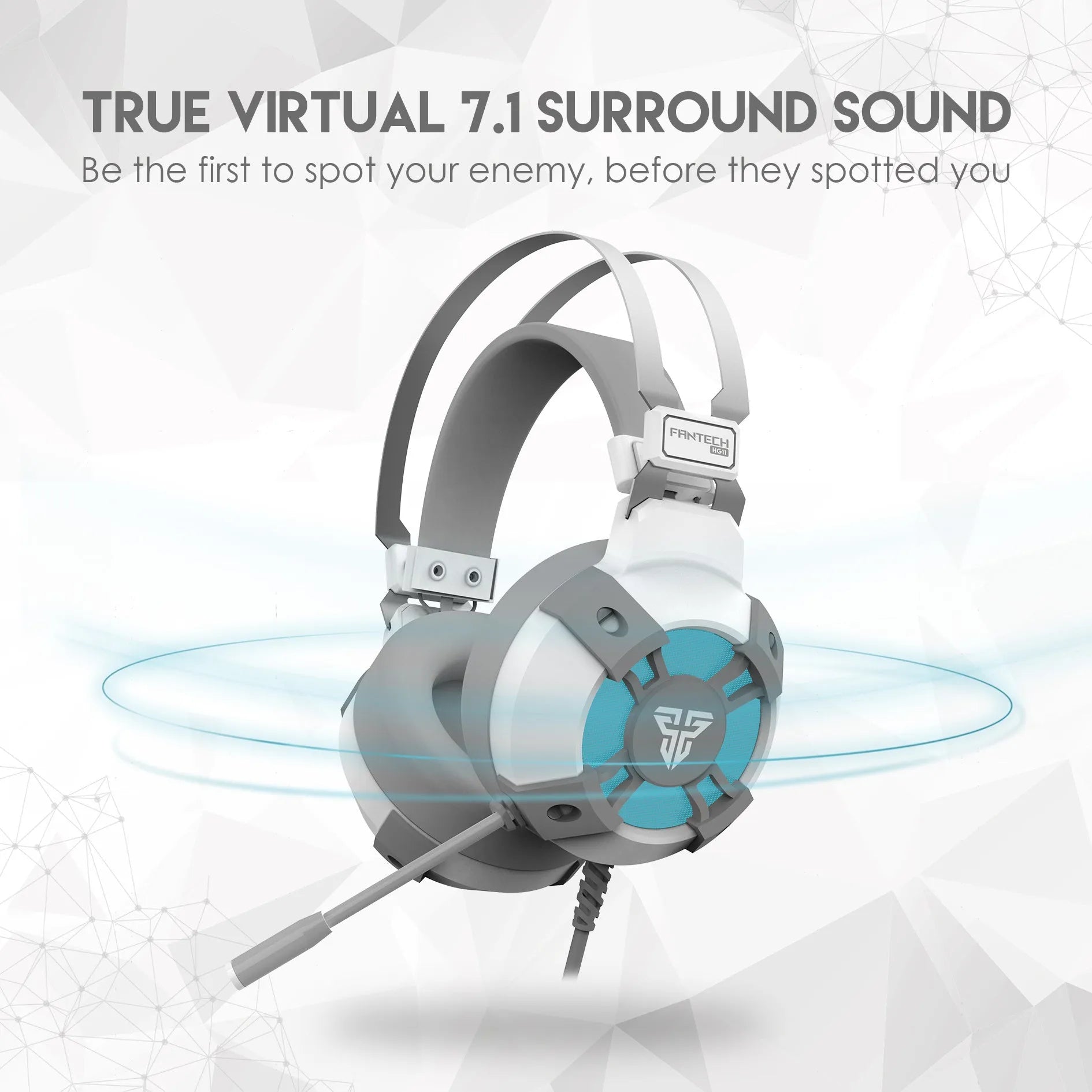 FANTECH HG11 black gaming headset with RGB lights and microphone