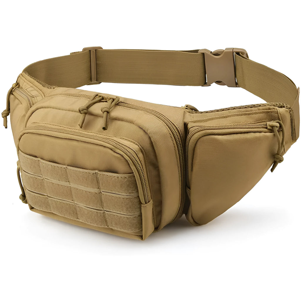 Men's tactical multifunctional waist bag in black or khaki colour