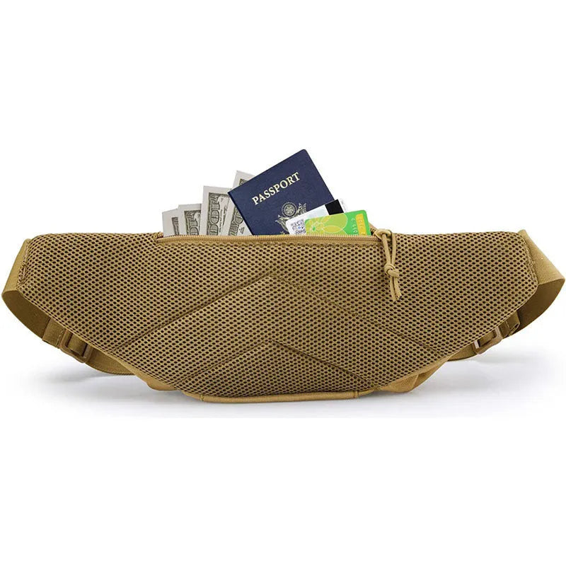 Men's tactical multifunctional waist bag in black or khaki colour