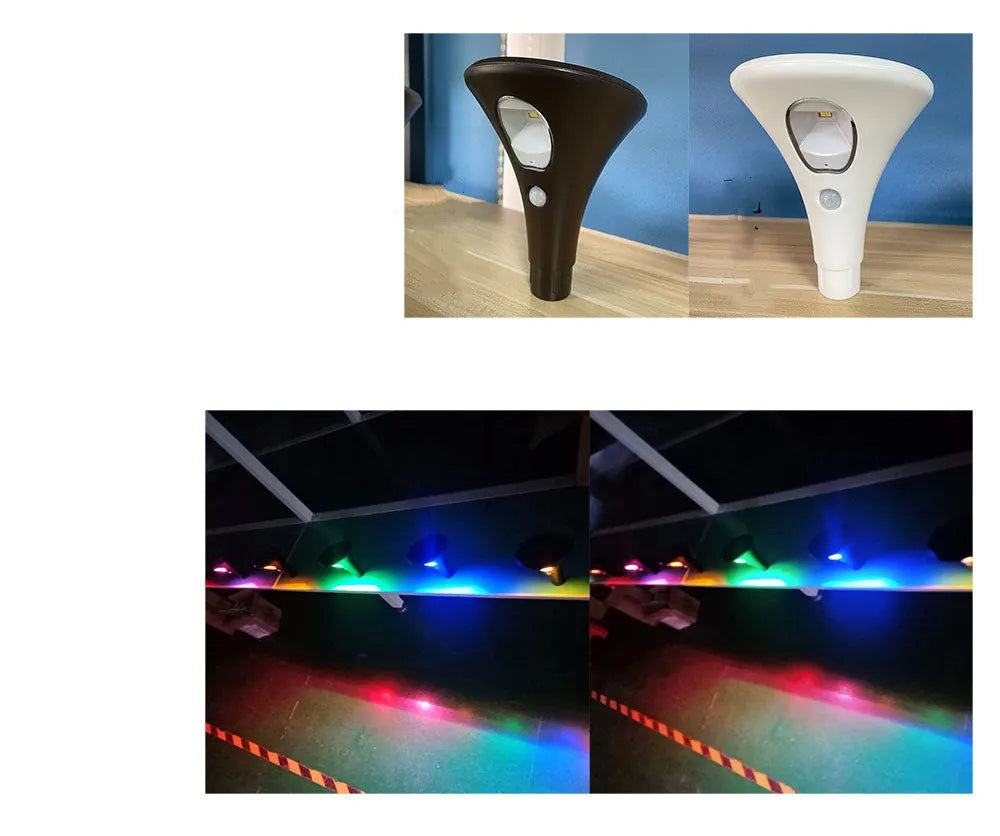 Solar induction ground plug light for outdoor garden pathways with ground spike installation