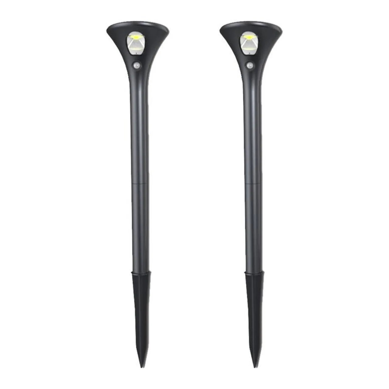 Solar induction ground plug light for outdoor garden pathways with ground spike installation