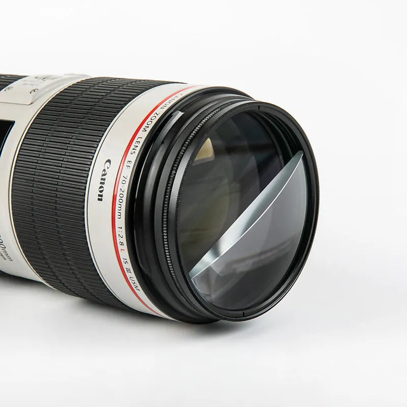 77mm split focus half moon mirror filter for SLR cameras with semi-blur effect