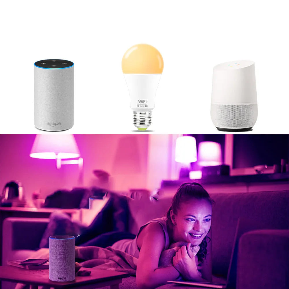 15W WiFi smart light bulb with RGB colour changing and dimmable white light