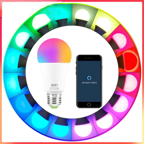 15W WiFi smart light bulb with RGB colour changing and dimmable white light