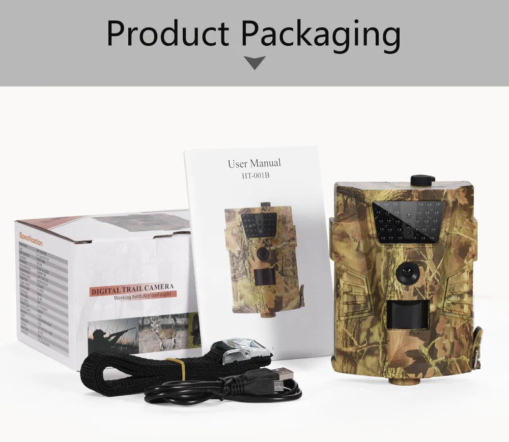Orchard surveillance anti-theft camera with 12MP sensor and night vision LEDs mounted on a tree trunk