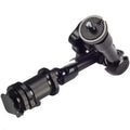 Black all-metal 7-inch magic friction arm for DSLR cameras with hot shoe and camera mounts.