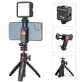 Mobile phone vlog selfie stick with fill light bracket measuring 15cm by 18cm by 9cm